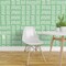 Peel & Stick Wallpaper 2FT Wide Modern Pastel Abstract Green Whimsical Geometric Lines Wavy Zigzag Custom Removable Wallpaper by Spoonflower